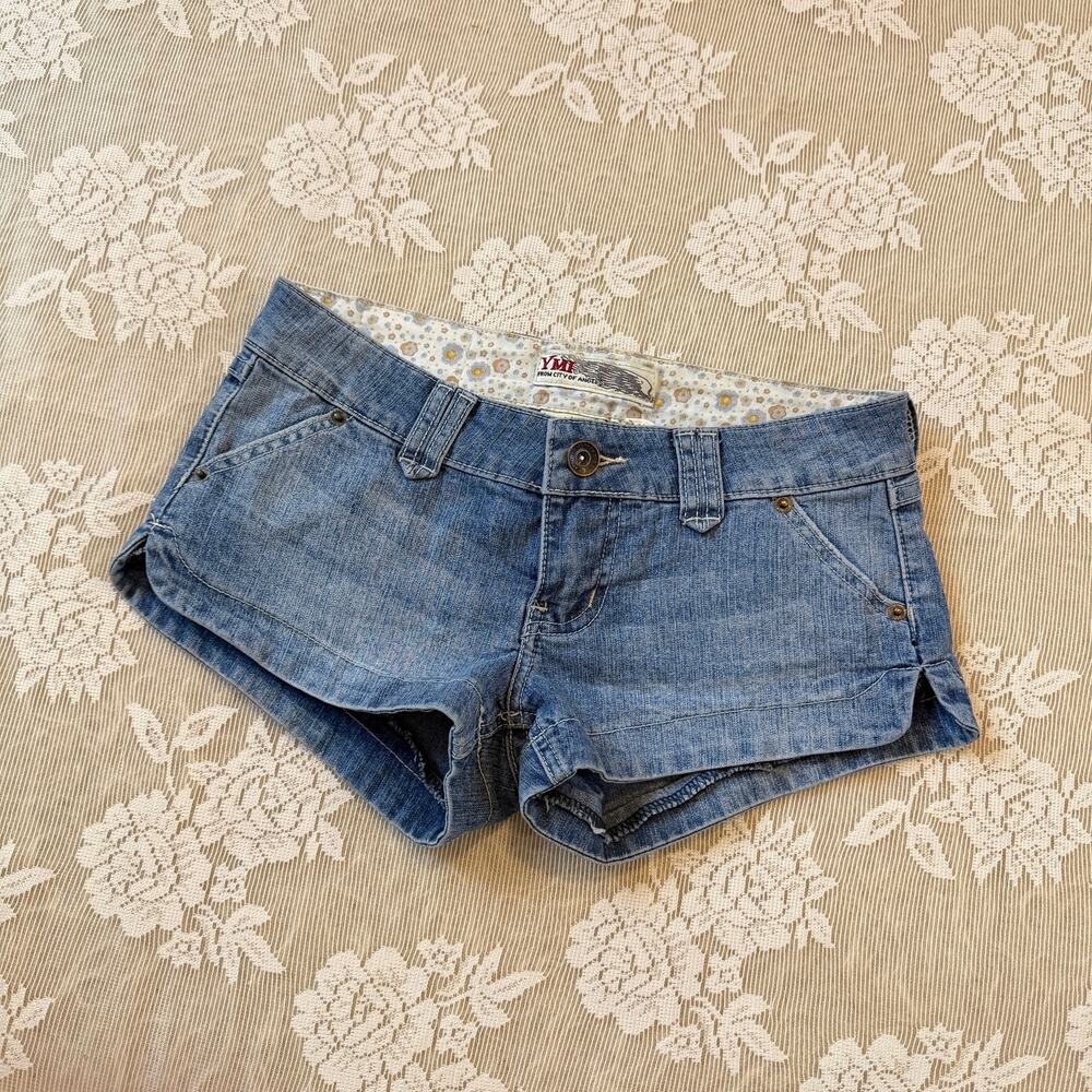 Vintage Y2K YMI Low Rise Micro Mini Denim Shorts Size 1